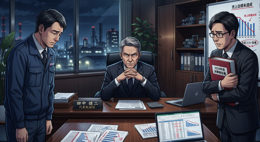 社長の問い詰めるポーズ