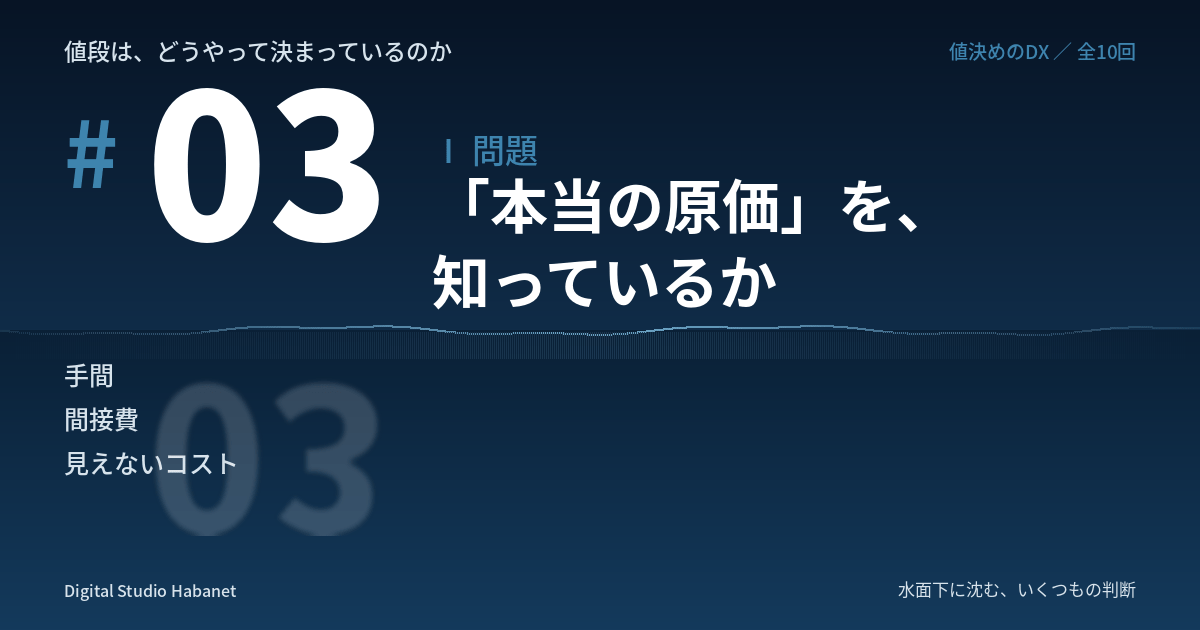 値段は、どうやって決まっているのか（3）「本当の原価」を、知っているか